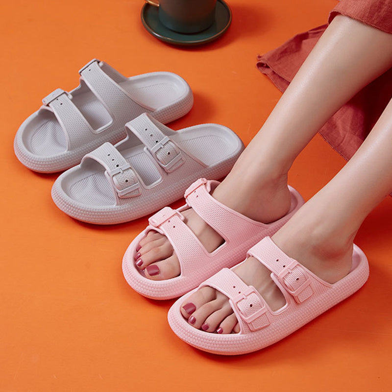Platform Slippers Women's Summer Buckle Home Shoes Fashion Outdoor Wear Soft Bottom Sandals - Enfance-Heureuse