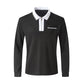 2024 Autumn Mens Long Sleeve Zipper Polo Shirts Casual Lapel Collar Zip Up Henley Shirts Cotton Sports Golf Tennis T-Shirts With Pockets - Enfance-Heureuse