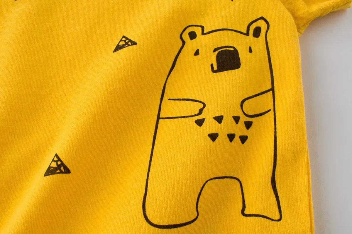 Children's Short Sleeve T Shirt Cartoon Baby Top - Enfance-Heureuse