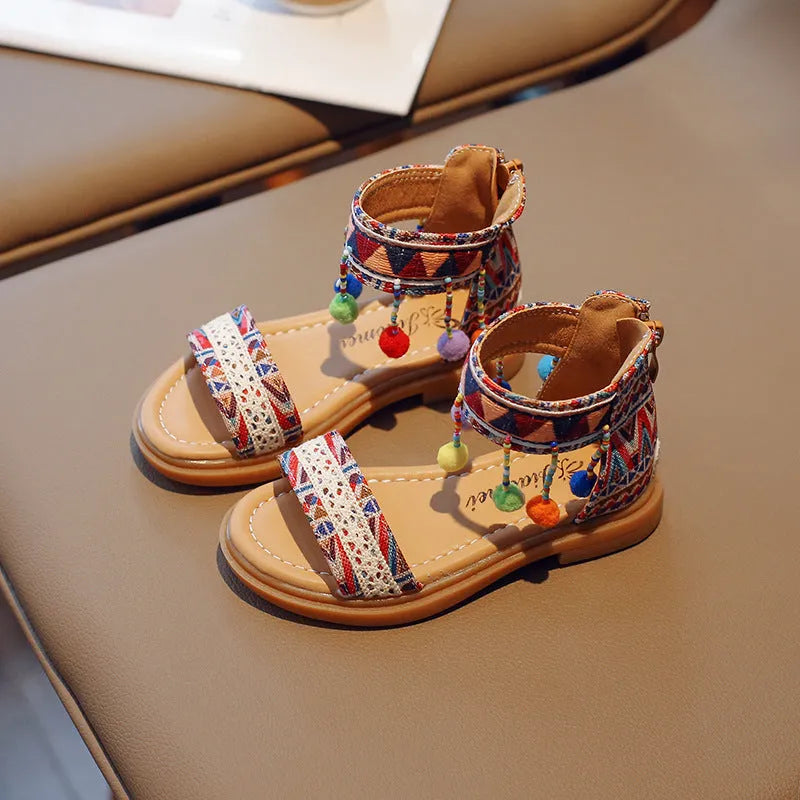 Girls' Ethnic And Foreign Style Vacation Sandals - Enfance-Heureuse