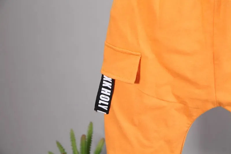 Shorts à manches courtes avec patchwork pour garçons - Enfance-Heureuse