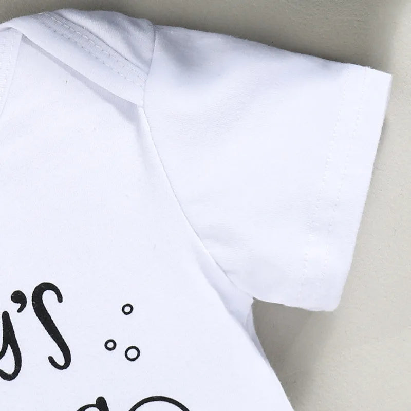 Boys Letter Print Short Sleeve Suit - Enfance-Heureuse