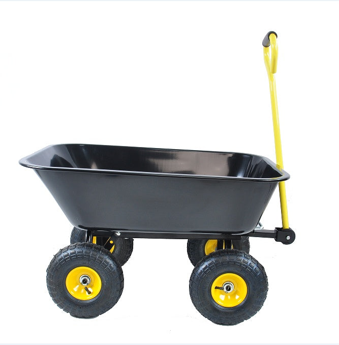 Folding Car Steel Frame Dump Truck 10 Inch Inflatable Tires Black - Enfance-Heureuse