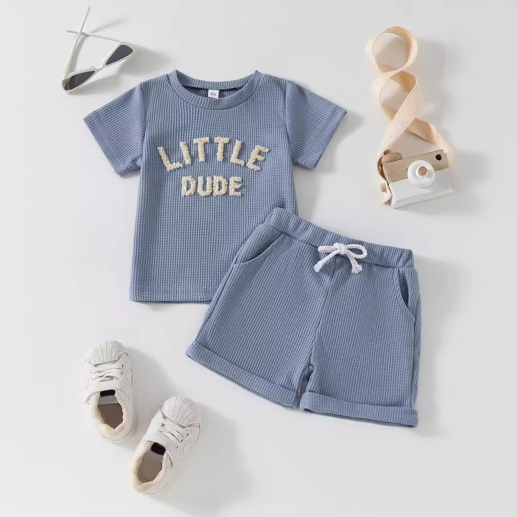Baby Boy Short Sleeve Shorts Two-piece Set Casual And Comfortable Suit - Enfance-Heureuse