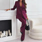 Women's Suit Lapel Leisure Commute Solid Color Two-piece Suit - Enfance-Heureuse