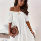 Full Size Ruffled Off-Shoulder Short Sleeve Dress - Enfance-Heureuse