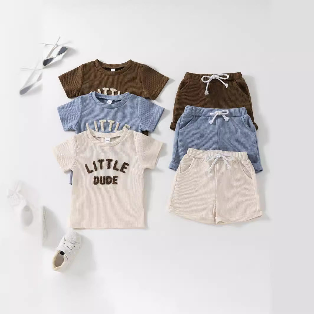 Baby Boy Short Sleeve Shorts Two-piece Set Casual And Comfortable Suit - Enfance-Heureuse