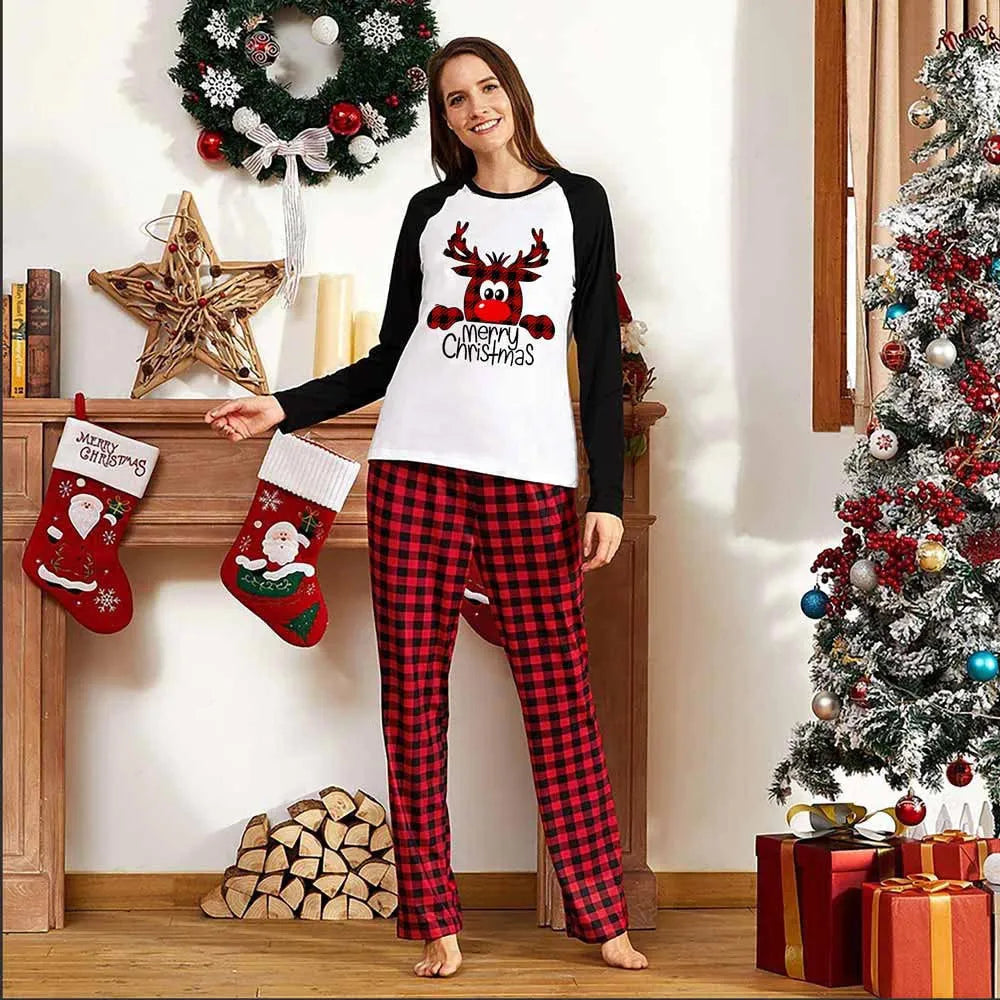 Family Christmas Pajamas Matching Sets Christmas Sleepwear Parent-Child Pjs Outfit For Christmas Holiday Xmas Party - Enfance-Heureuse