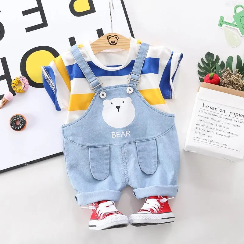 Summer Striped Short-sleeved Casual T-shirt Kids Cover - Enfance-Heureuse