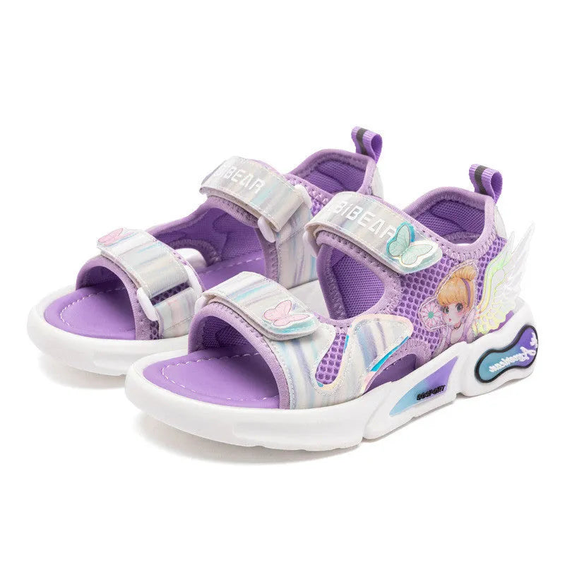 Harpy Bear Kids \ 'chaussures soleil princesse chaussures filles \ 'sandales mignon dessin animé respirant pantoufles - Enfance-Heureuse