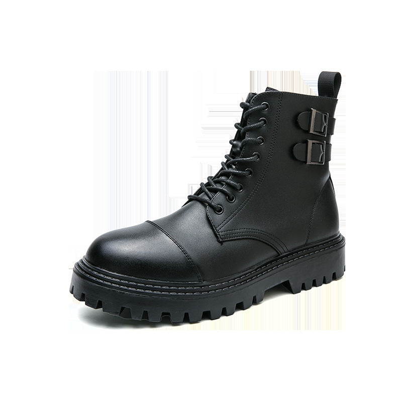 New Mid-top Round Head Chelsea Men's Boots - Enfance-Heureuse