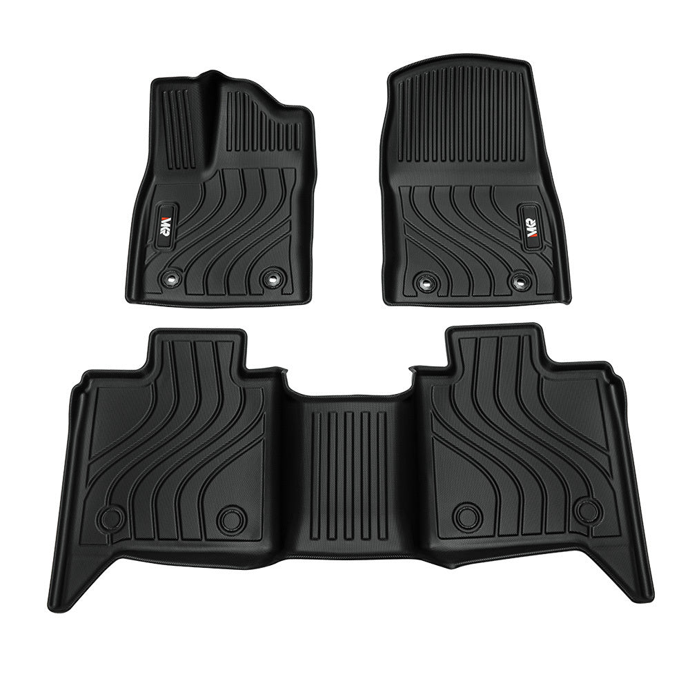 All-Weather TPE Front And Rear Row Floor Liners Floor Mats Fit For Toyota Tundra CrewMax Cab 2022-2025, Custom Fit Tundra Car Mats - Enfance-Heureuse