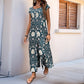 European And American Jumpsuit Printed Wide Leg Jumpsuit - Enfance-Heureuse