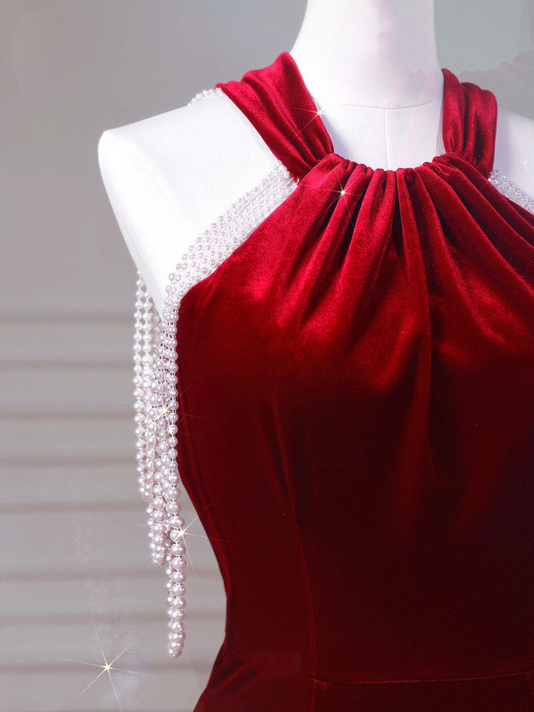 Velvet Fish Tail Cocktail Dress Bridal Engagement - Enfance-Heureuse