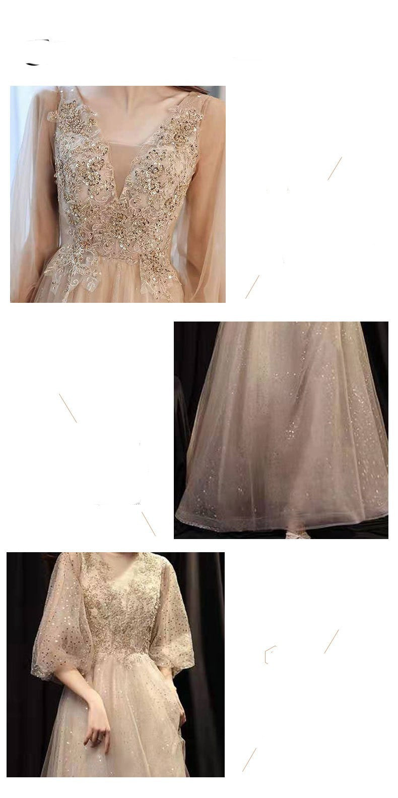 Slim Beauty Gold Banquet Evening Dress - Enfance-Heureuse