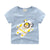 Children's summer cartoon print T-shirt - Enfance-Heureuse
