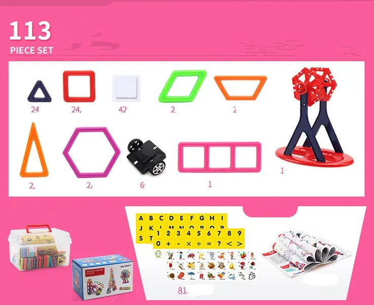 Pièce magnétique blocs de construction changement tirant magnétique pièce enfants éducation précoce jouet éducatif ensemble pièce magnétique - Enfance-Heureuse