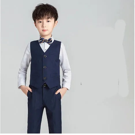 Children's Suit Boys Solid Color Flower Girl Dress Catwalk Performance Clothing - Enfance-Heureuse
