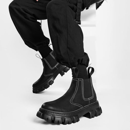 Botas cortas de terciopelo estilo británico para otoño e invierno