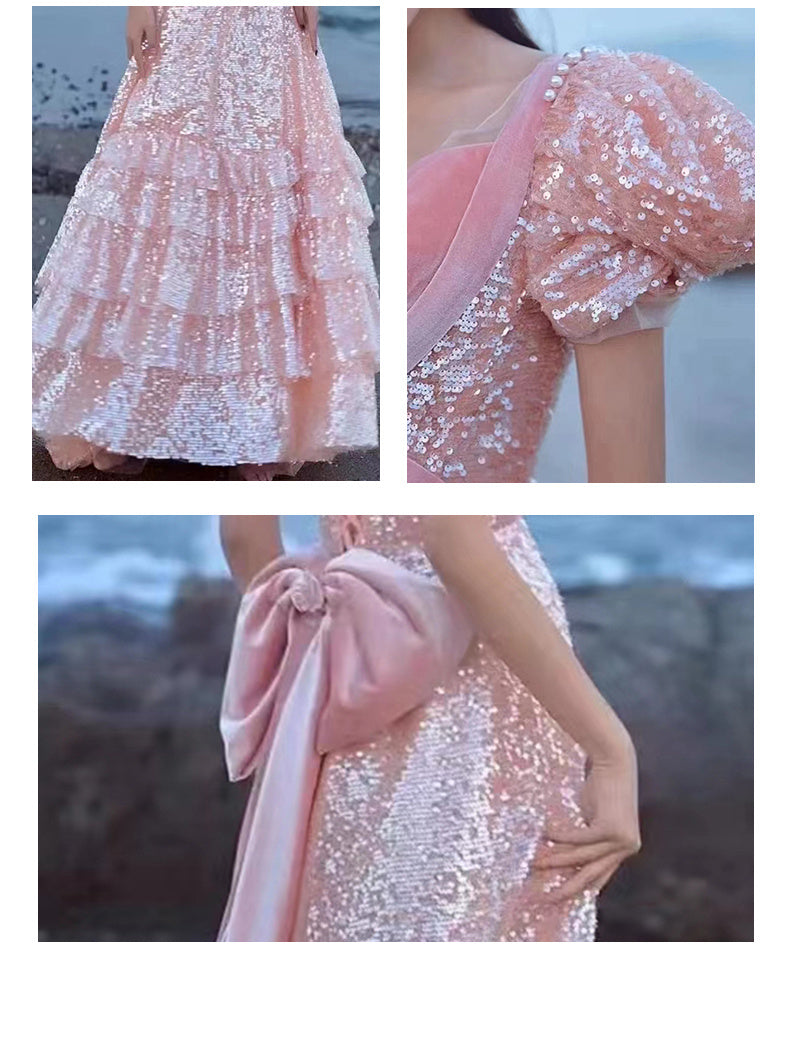 Pink Evening Dress For High End Luxury Women - Enfance-Heureuse