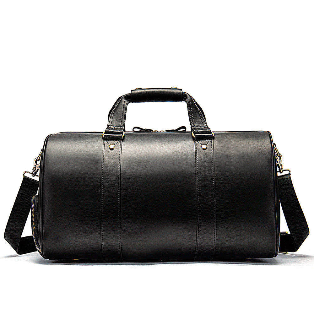 Vintage Crazy Horse Leather Men's Travel Bag - Enfance-Heureuse