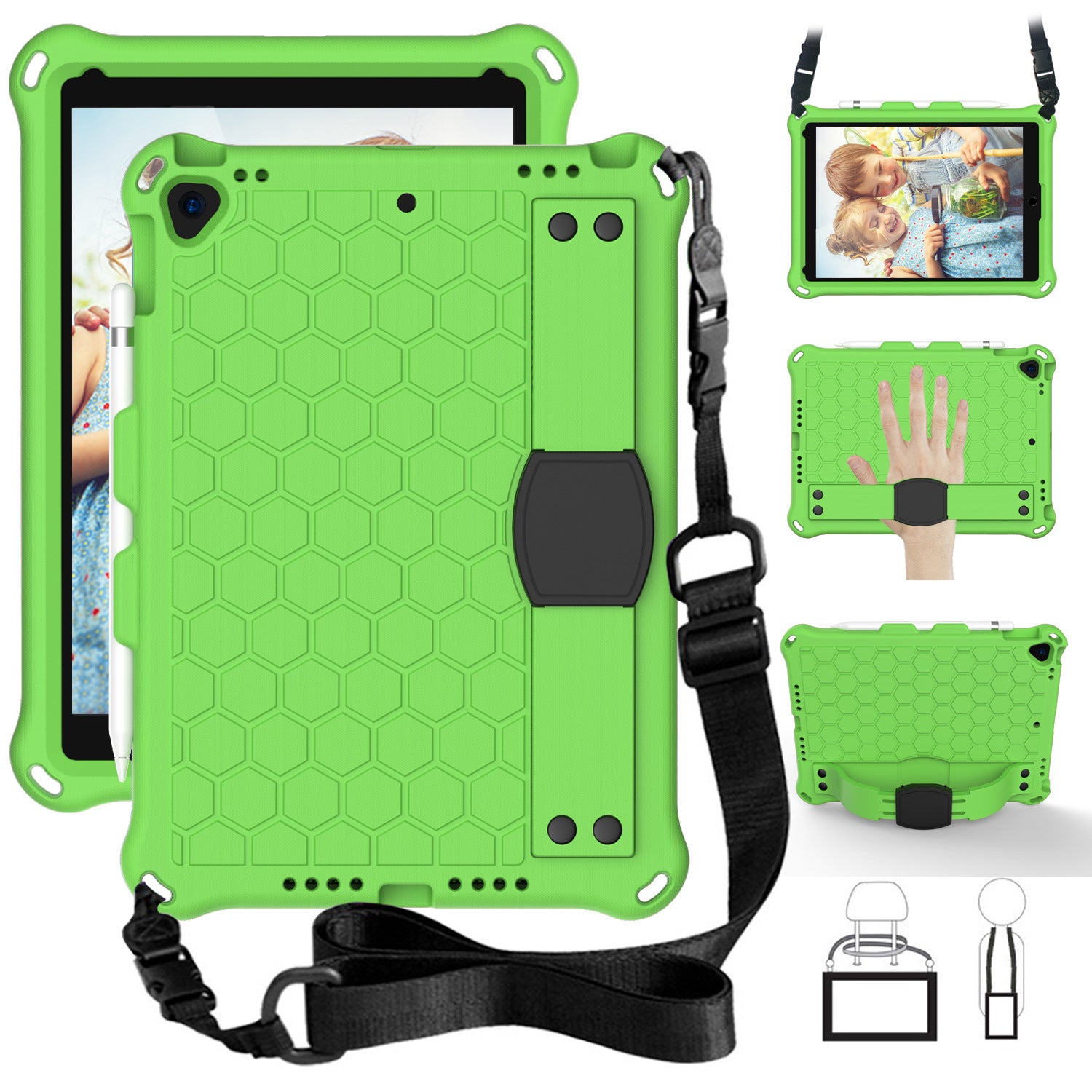 Compatible with Apple, New iPad 10.2 Honeycomb EVA Cover - Enfance-Heureuse