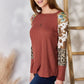 Hailey & Co Full Size Leopard Waffle-Knit Blouse