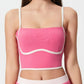 Millennia Contrast Trim Square Neck Active Cami with Detachable Chest Pads - Enfance-Heureuse