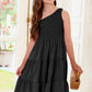 One-Shoulder Sleeveless Tiered Dress - Enfance-Heureuse
