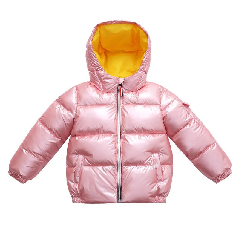 Children's shiny down jacket winter down jacket - Enfance-Heureuse