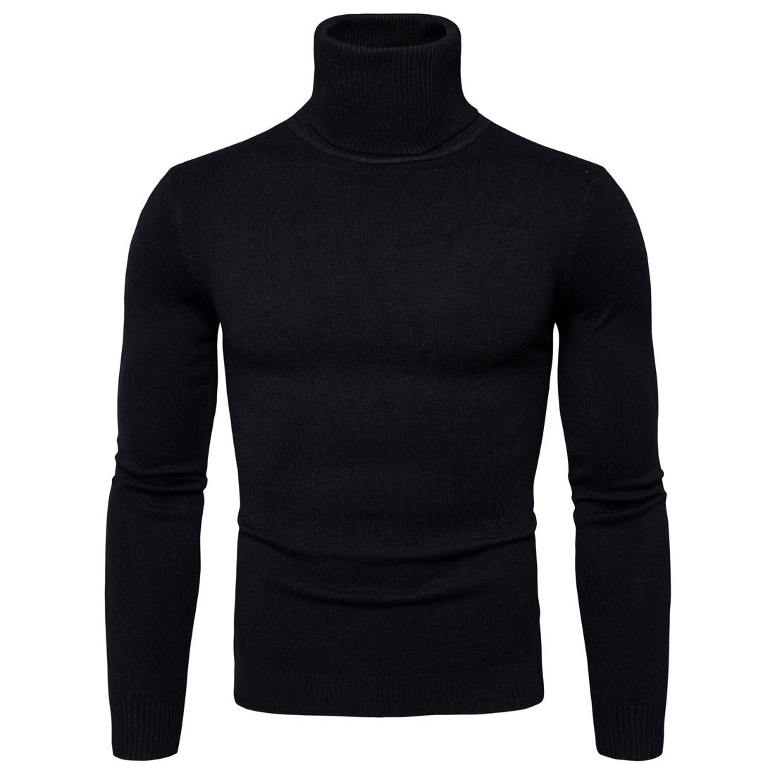 Winter Warm Basic Thermal Turtleneck Sweater Mens Solid Color Slim Fit Clothes Pullover Top - Enfance-Heureuse