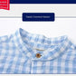 Children's Cotton Blue Short-sleeved Shirt Fashion Casual Short-sleeved Plaid Shirt - Enfance-Heureuse