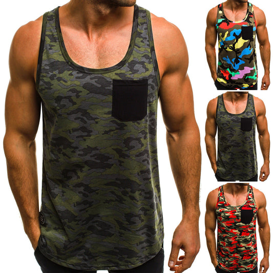 Chaleco informal para hombre, ajustado, transpirable, con estampado de camuflaje, personalizado, sin mangas
