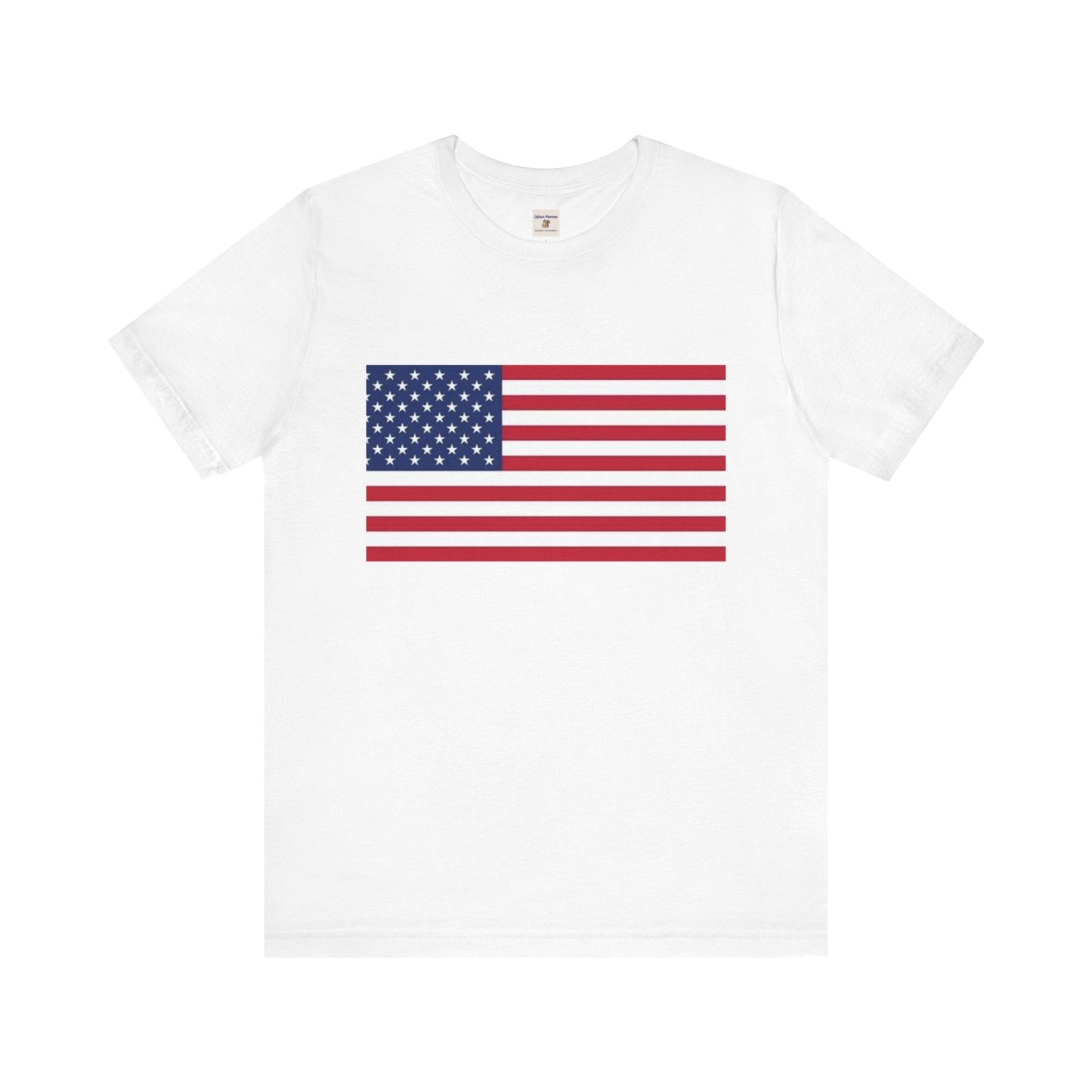 Camiseta unisex patriótica de manga corta con diseño de bandera estadounidense