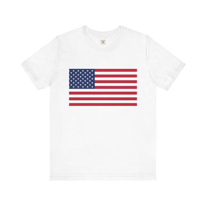 Camiseta unisex patriótica de manga corta con diseño de bandera estadounidense