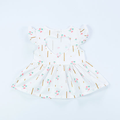 Baby Love Lvkong Dress Female Baby Fly Sleeve Flower Print Dress Cotton Children New Kids Clothing - Enfance-Heureuse