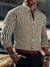 Ins Stripe Printed Long Sleeve Shirt Men Fashion Casual Lapel Button Top Clothing - Enfance-Heureuse