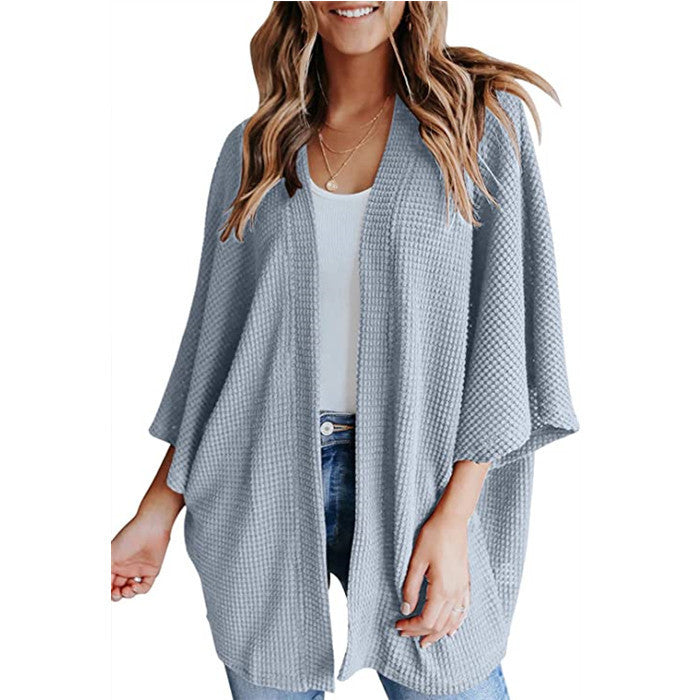 Bat Sleeve Waffle Gerson Women's Cardigan - Enfance-Heureuse