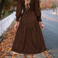 Women's Clothing Leopard Print Long Sleeve Dress - Enfance-Heureuse