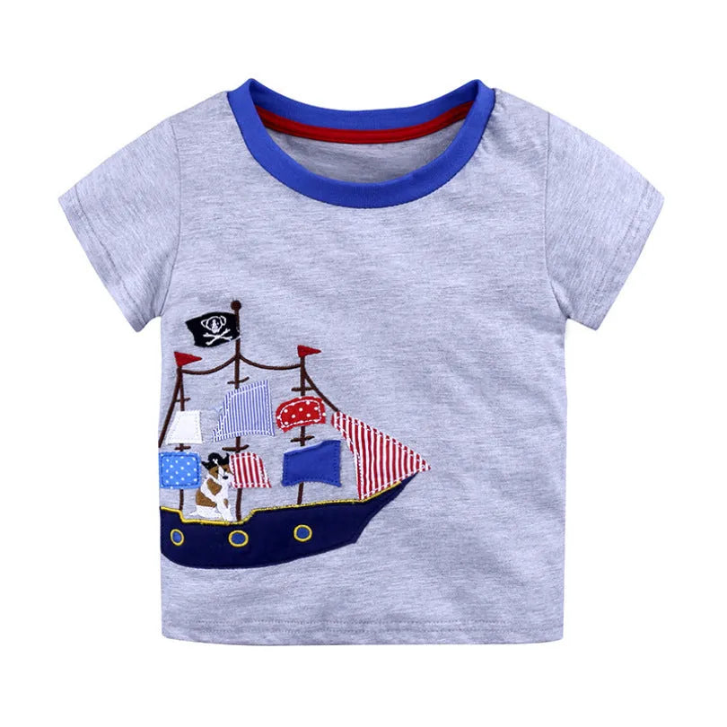 Children's t-shirt round neck print short sleeve - Enfance-Heureuse