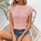 Fashion Round Neck Hollow Out Micro Elastic V-neck Top For Women - Enfance-Heureuse