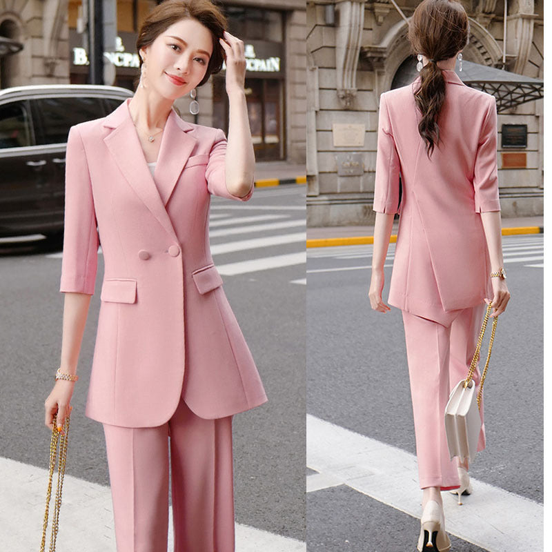 Women's Mid-length Three-quarter Sleeve Blazer Suit - Enfance-Heureuse