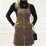 Women's Retro Autumn Solid Color Sleeveless Dress - Enfance-Heureuse
