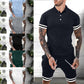 Mens Short Sets 2 Piece Outfits Polo Shirt Fashion Summer Tracksuits Casual Set Short Sleeve And Shorts Set For Men - Enfance-Heureuse