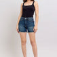 Judy Blue Tummy Control Fray Hem & Shield Back Pockets Denim Shorts