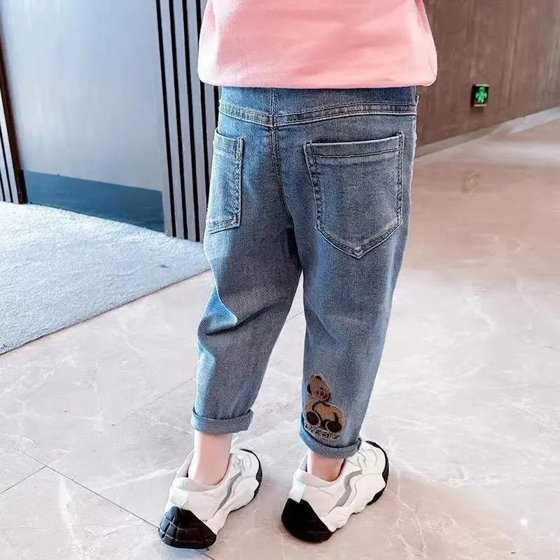 Spring And Autumn Casual Girls Jeans Fashionable Trousers - Enfance-Heureuse