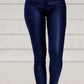 Pure Color PU Sexy Leather Pants Casual Feet Pants Women - Enfance-Heureuse