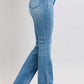 Judy Blue HW Tummy Control Vintage Wash Side Slit Slim Boot Jeans