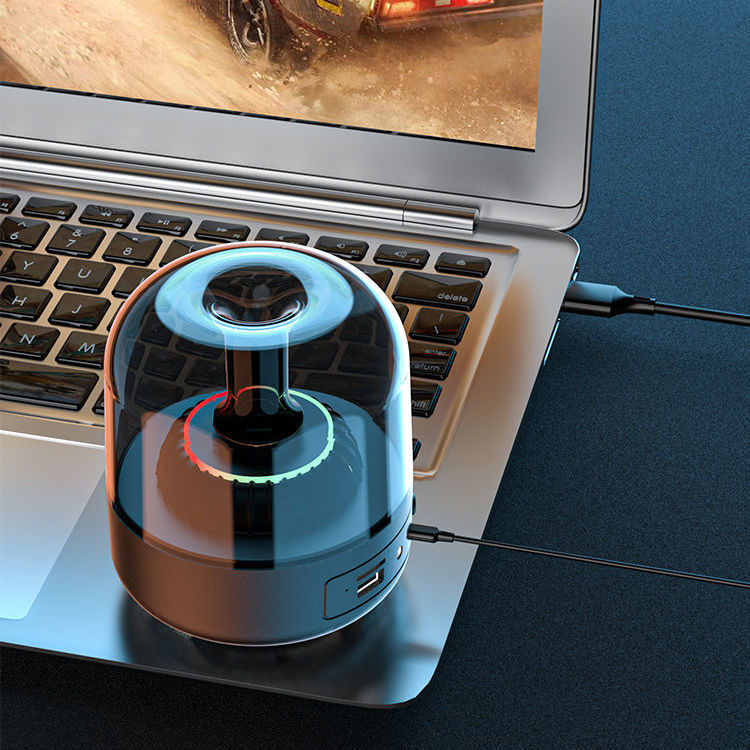 Altavoz de cristal azul para ordenador de escritorio MINI Bass