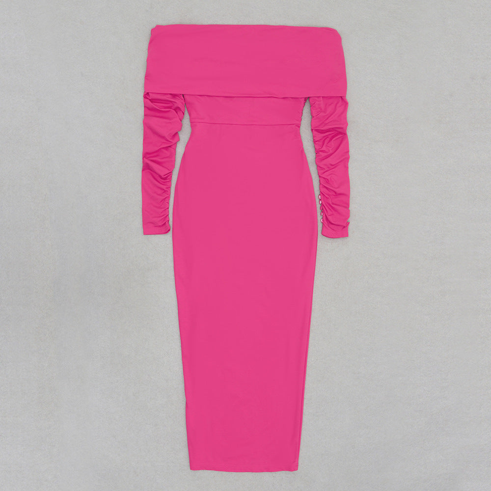 Slim And Wrinkled Long Gentle Style Dress - Enfance-Heureuse